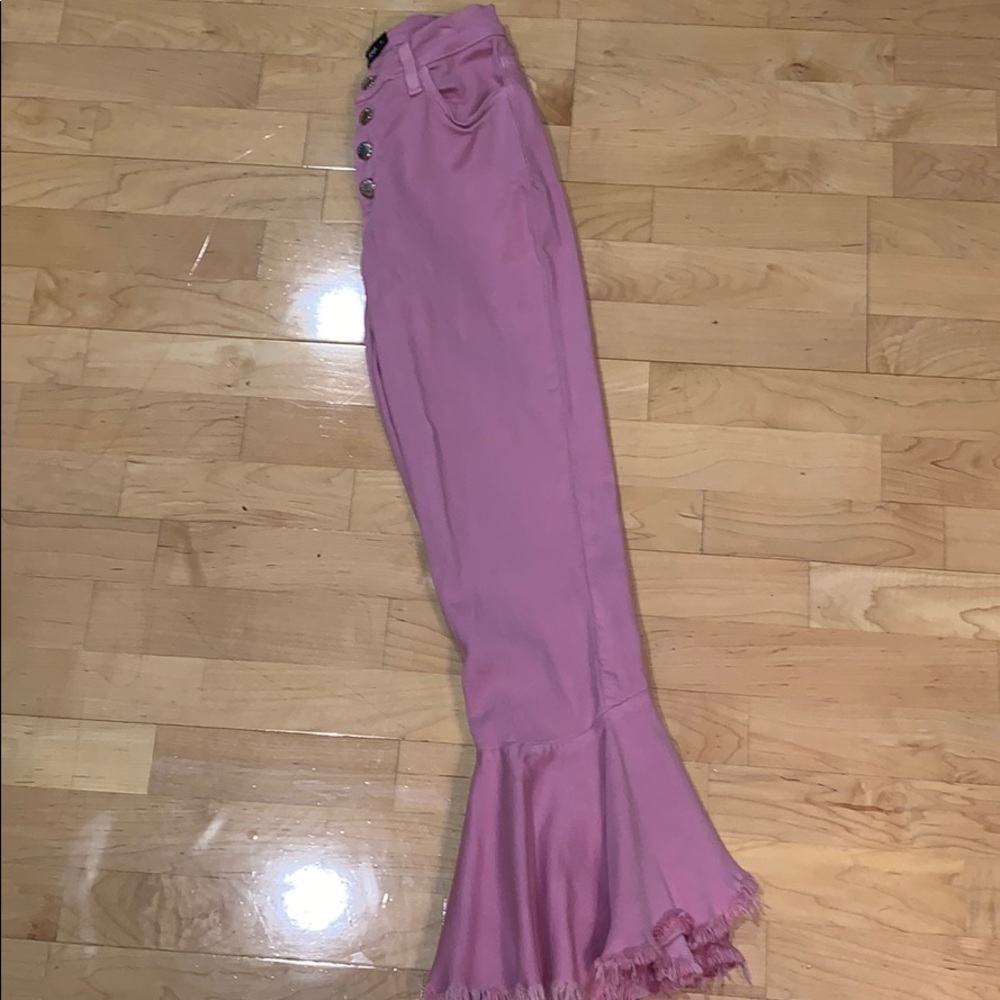 Flare out pink jeans